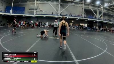 100 lbs Round 4 (6 Team) - Garrett Ciampoli, U2 Uprising Black vs Max Critzer, Rangers WC