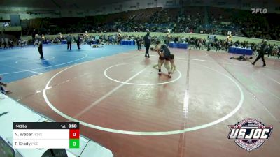 140 lbs Consi Of 4 - Nathan Weber, Honey Badgers Wrestling Club vs Talon Grady, Piedmont