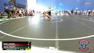 120 lbs Round 1 (4 Team) - Drake Hegarty, OpenMats Wrestling Club vs Miles Lackner, East Kansas Eagles Gold