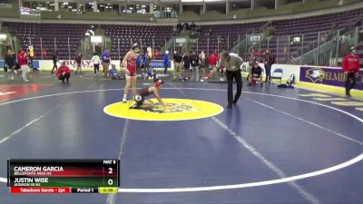 110 lbs Cons. Round 3 - Justin Wise, Addison Sr HS vs Cameron Garcia, Bellefonte Area Hs