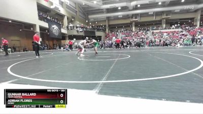 130 lbs Quarterfinal - Gunnar Ballard, Team Central vs Adrian Flores, Derby