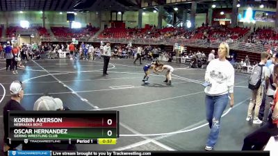 75 lbs Semifinal - Oscar Hernandez, Gering Wrestling Club vs Korbin Akerson, Nebraska Boyz