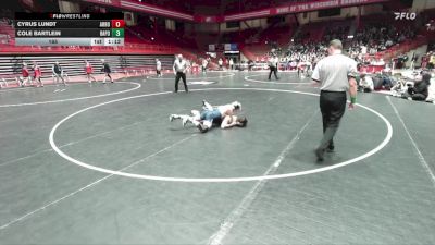 165 lbs D1 - Semi-finals (fri 7:30pm.) - Cole Bartlein, Bay Port vs Cyrus Lundt, Arrowhead