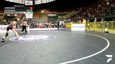 Junior Girls - 105 lbs Quarters - Aliyah White, Petaluma Wrestling Club vs Austin Desai