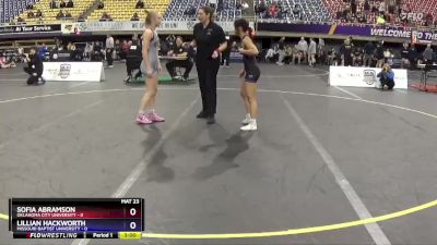 103 lbs Placement (4 Team) - Lillian Hackworth, Missouri Baptist University vs Sofia Abramson, Oklahoma City University