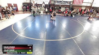 108 lbs Cons. Round 2 - Chloe Hague, Cougars Wrestling Club vs Chloe Sparks, Uintah Girls Jr High