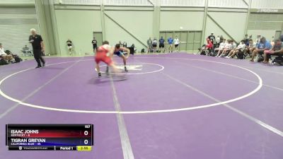 157 lbs Quarters & 1st Wb (16 Team) - Isaac Johns, Kentucky vs Tigran Greyan, California Blue