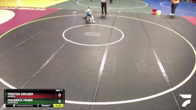 57 lbs Cons. Round 2 - Triston Kruger, Waseca vs Maverick Miner, Westfield