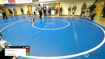 45 lbs Quarterfinal - Maculey Andrews, Hilldale Youth Wrestling Club vs Keaton Holcomb, Tahlequah Wrestling Club