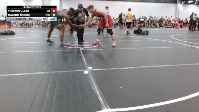218 lbs Cons. Round 2 - Malcom Burris, The Storm Wrestling Center vs Preston Olsen, Unaffiliated