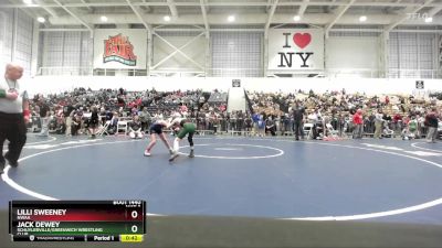 71 lbs Quarterfinal - Jack Dewey, Schuylerville/Greenwich Wrestling Club vs Lilli Sweeney, NWAA