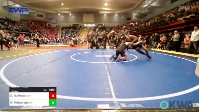 112 lbs Quarterfinal - Garrison Huffman, Vinita Kids Wrestling vs Raymond Melgarejo, Tulsa Blue T Panthers