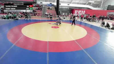 117 lbs 3rd Place Match - Olivia Palmer, East Stroudsburg University vs Josey Wehr, Delaware Valley