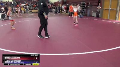 12U-3 lbs Round 3 - Abbie Peterson, Big Game Wrestling Club vs Lucas Whitinger, Waverly Area Wrestling Club