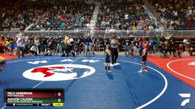 45 lbs Semifinal - Kayson Calkins, Green River Grapplers Wrestling vs Milo Haberman, Peak Wrestling