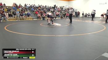N-7 lbs Round 2 - Jeanette Cook, Wildcat Youth Wrestling vs Taylynn Kraklio, Empire Academy