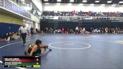 133 lbs Cons. Round 2 - Ethan Gonzalez, Rio Hondo College vs William Giron, Modesto Junior College