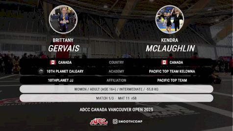 Kendra McLaughlin vs Brittany Gervais 2025 ADCC Vancouver Open