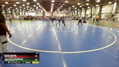 130 lbs Rd# 5- 3:45pm Friday Final Pool - Elise Gilfiol, Nauman Green vs Grayson Richburg, Maryland BLACK