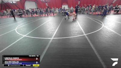 92 lbs Semifinal - Lincoln Swick, Askren Wrestling Academy vs Kolten Bollig, Evansville Wrestling Club