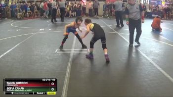 60 lbs Quarterfinal - Talon Gordon, Medina Bees vs Sofia Canan, Prodigy Wrestling Academy