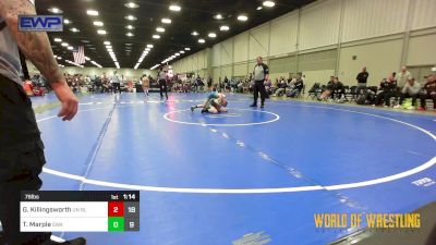 76 lbs Semifinal - Gunner Killingsworth, Untouchables 12u Blue vs Titus Marple, Shelton Wrestling Academy 12U