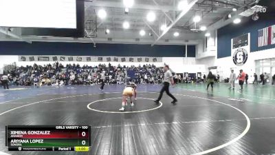 100 lbs Cons. Round 3 - Ximena Gonzalez, Anaheim vs Ariyana Lopez, Sonora