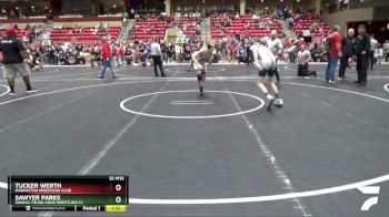 120 lbs Cons. Round 3 - Sawyer Parks, Kansas Young Guns Wrestling Cl vs Tucker Werth, Manhattan Wrestling Club