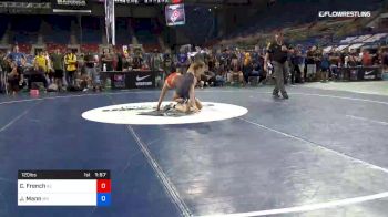 120 lbs Rnd Of 32 - Cooper French, Arizona vs Jacob Mann, Missouri