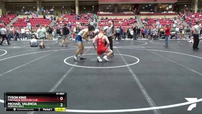 155 lbs Cons. Semi - Michael Valencia, Nebraska Boyz vs Tyson King, Tonganoxie Wrestling Club