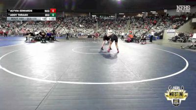 G5A-170 lbs Cons. Semi - Addy Thrash, ANADARKO (Girls) vs Alyvia Edwards, WAGONER (Girls)