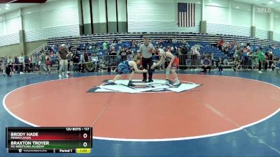 117 lbs Quarterfinal - Braxton Troyer, M3 Wrestling Academy vs Brody Hade, Pennsylvania