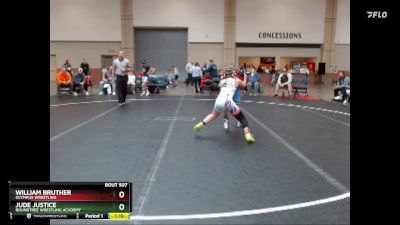 96 lbs Quarterfinal - William Bruther, Olympus Wrestling vs Jude Justice, Roundtree Wrestling Academy