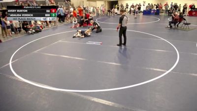 10U GIRLS - 73 lbs 1st Place Match - Avery Burton, Oakdale Athletic Association vs Adalida Verdick, Minnesota