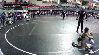 52-55 lbs 3rd Place Match - Paislee Pinney, Hawks Wrestling Club (Lincoln) - Girls vs Lylah Valles, Gering Wrestling Club