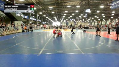 120 lbs Rr Rnd 2 - Michael Hanley, Ohio Titan Grey vs Jonah Stevens, Journeymen Wrestling Red
