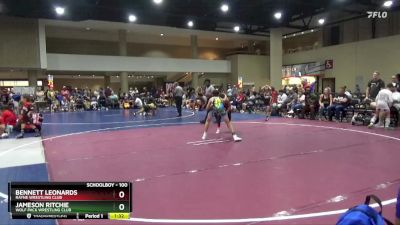 100 lbs Cons. Round 2 - Bennett Leonards, Rayne Wrestling Club vs Jameson Ritchie, Wolf Pack Wrestling Club