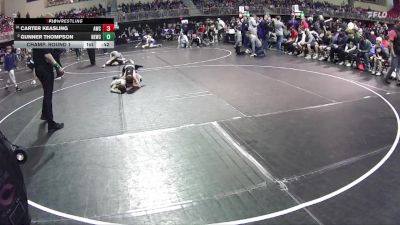 90 lbs Champ. Round 1 - Carter Keasling, Aurora Wrestling Club vs Gunner Thompson, Nebraska Elite Wrestling Club