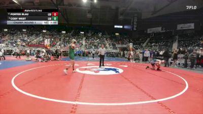 3A-157 lbs Champ. Round 1 - Porter Blau, Lovell vs Cody West, Lander Valley