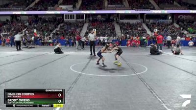52 lbs Quarterfinal - Daishon Coomes, Phillipsburg vs Brody Owens, South Central Punishers