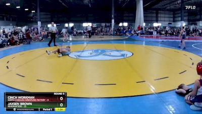 65 lbs Round 5 (6 Team) - Jaxsen Brown, HEADHUNTERS vs Cinch Workman, NORTH CAROLINA WRESTLING FACTORY