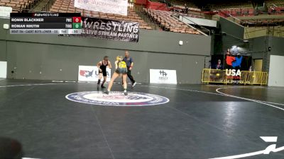 Cadet Boys Lower - 120 lbs Cons. Round 2 - Roman Nikitin, Temecula Valley High School Wrestling vs Ronin Blackner, Peninsula Wrestling Club