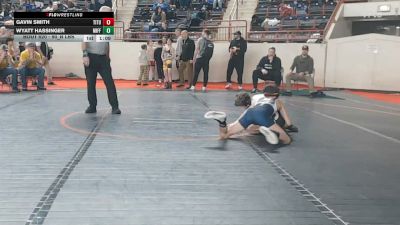 90_B lbs Round Of 16 - Gavin Smith, Titusville vs Wyatt Hassinger, Mifflin County