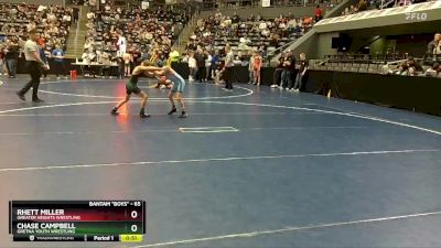 65 lbs Cons. Round 3 - Chase Campbell, Gretna Youth Wrestling vs Rhett Miller, Greater Heights Wrestling