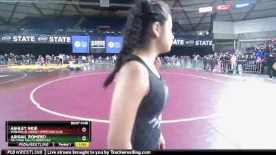 93 lbs Cons. Round 2 - Abigail Romero, Tri-Town Bullyz Wrestling vs Ashley Ihde, Hoquiam Jr. Grizzly Wrestling Club