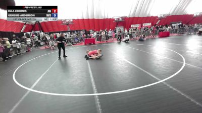 100 lbs 1st Place Match - Ella Coomes, Jackrabbit Wrestling Academy vs Genesis Anderson, Watertown