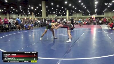 132 lbs 3rd Place Match - Seth Grady, Wrestling Academy Of Louisiana vs Brody Hayes, PWC