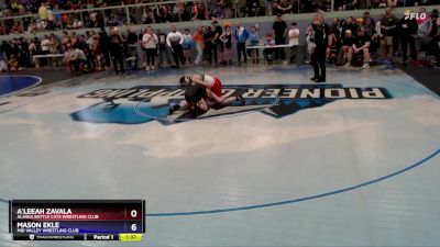 102 lbs Champ. Round 1 - Mason Ekle, Mid Valley Wrestling Club vs A`leeah Zavala, Alaska Battle Cats Wrestling Club