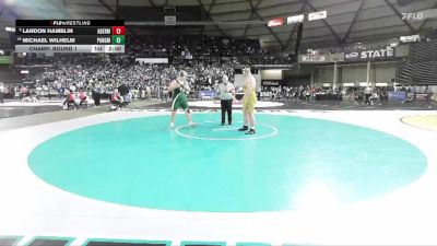 Boys 2A 285 lbs Champ. Round 1 - Landon Hamblin, Aberdeen vs Michael Wilhelm, Port Angeles