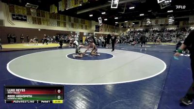 150 lbs Cons. Round 1 - Luke Reyes, West Valley vs Reed Highsmith, Murrieta Mesa